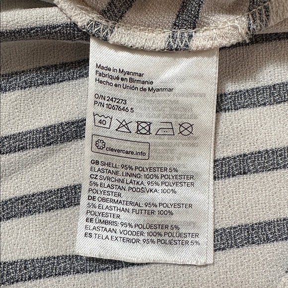 H&M Black & White Striped V-Neck Spaghetti Strap Dress, Size XXL - Picture 6 of 8